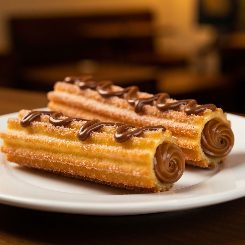 Churro relleno de dulce de leche