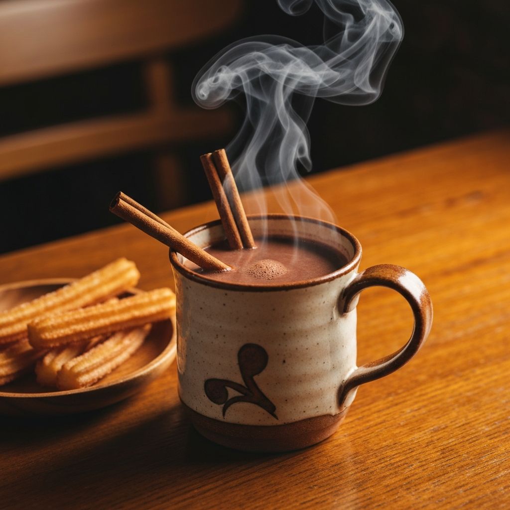 Chocolate caliente con churros